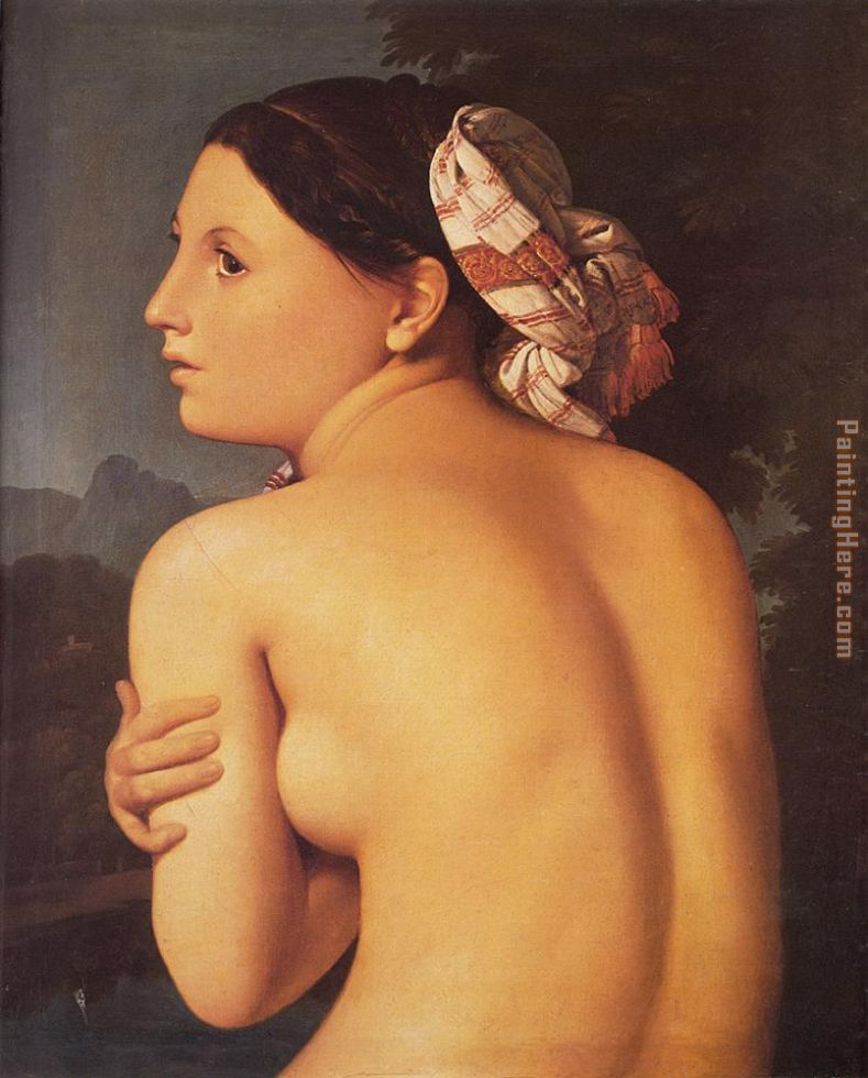 Half-figure of a Bather painting - Jean Auguste Dominique Ingres Half-figure of a Bather art painting